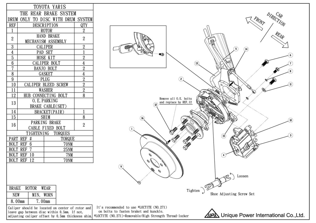 TOYOTA_YARISREAR_DRUM_TO_DISC_INSTALLATION_GUIDE UniquePower Int'l