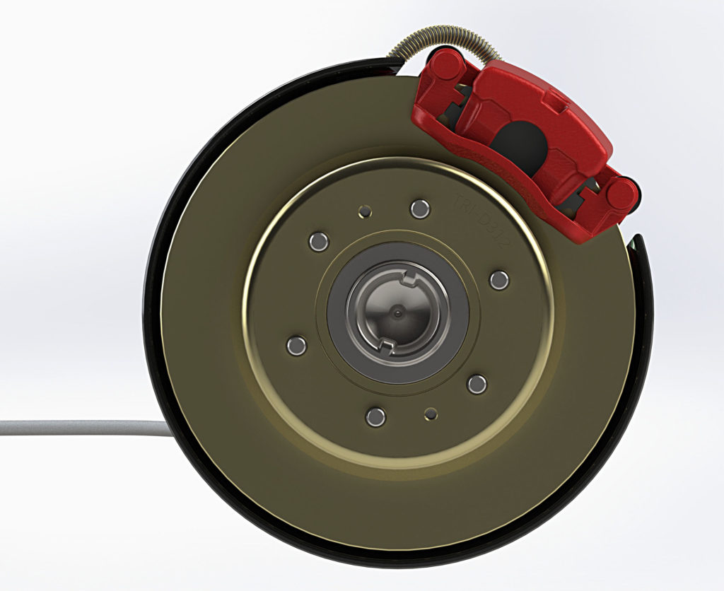 Triton -Rear Drum to Disk conversion Kit - Front View Simulation 