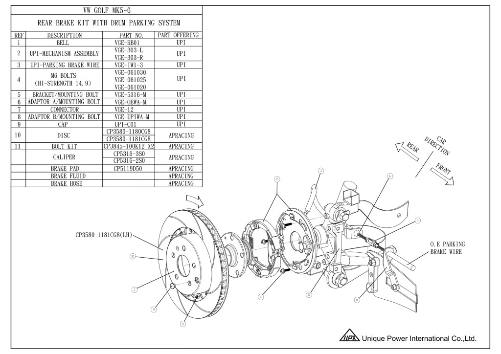 AP Racing CP5316 Rear drum in disk brake kit