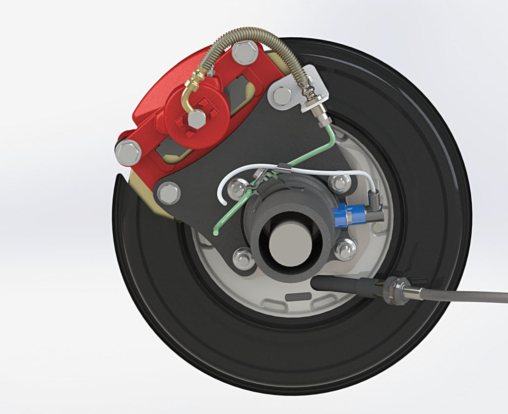 Triton -Rear Drum to Disk conversion Kit - Back View Simulation II