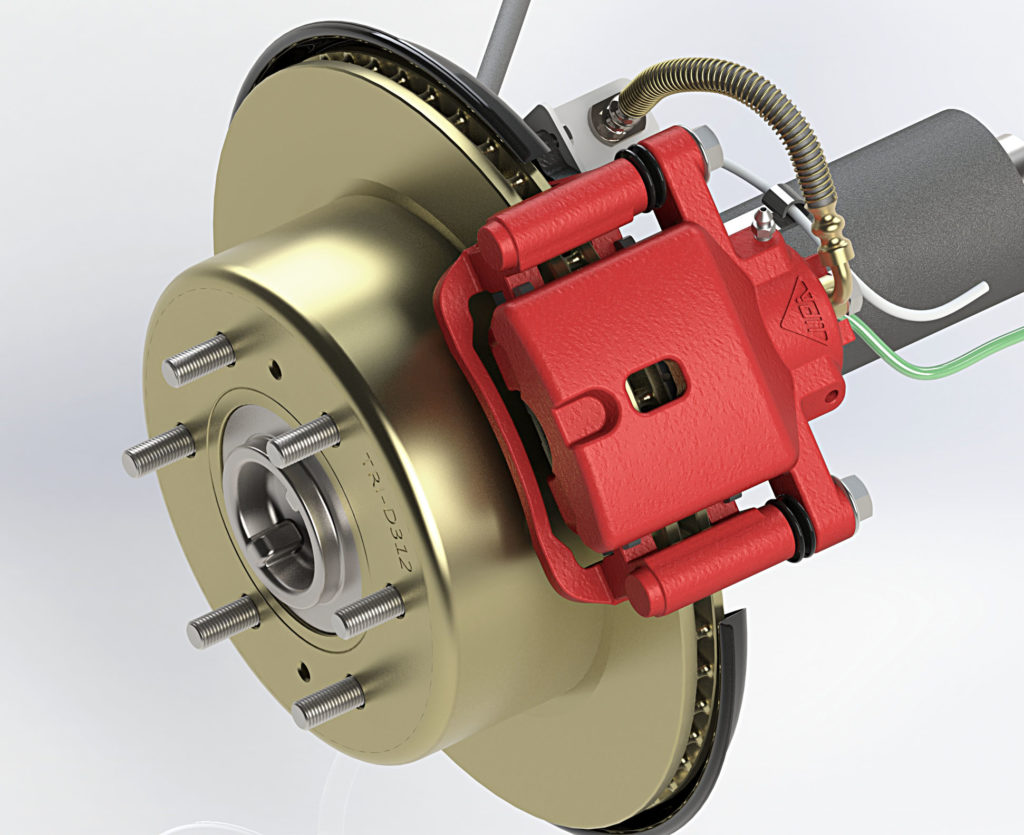 Triton -Rear Drum to Disk conversion Kit - Right View Simulation